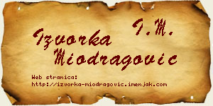 Izvorka Miodragović vizit kartica